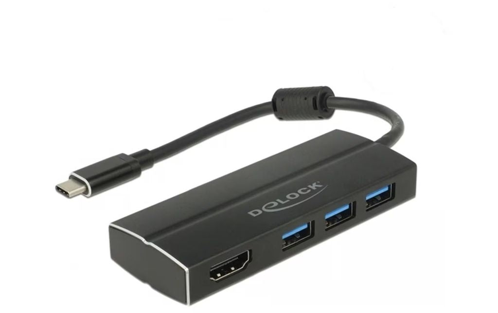 Delock USB-C Hub with 3 USB-A, 1 HDMI, 5 Gbps, 4K @ 30Hz