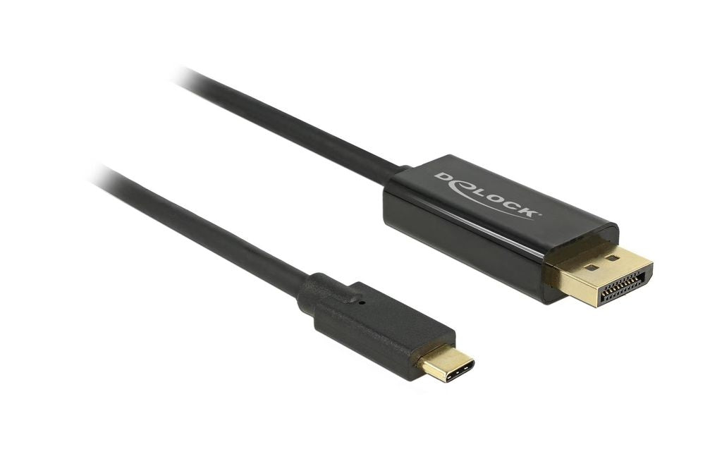Delock USB-C to DisplayPort Cable (DP Alt Mode) 4K @ 60Hz, 2m - Black