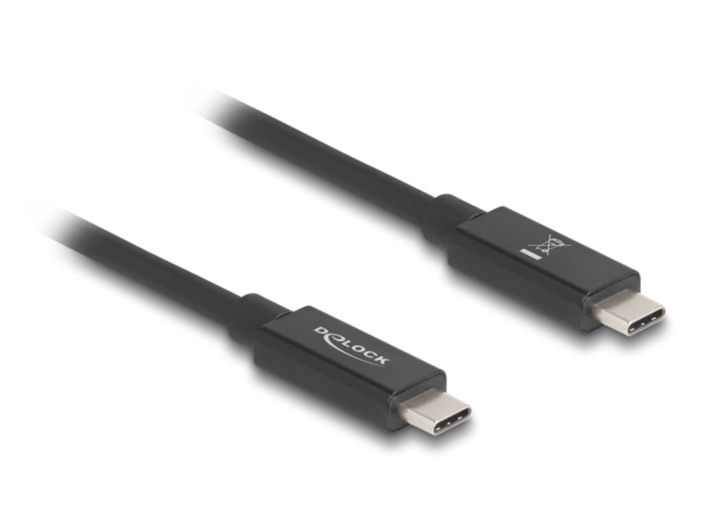 Delock USB-C to USB-C Cable 240W PD, 80 Gbps, 16K @ 60Hz, 0.5m - Black