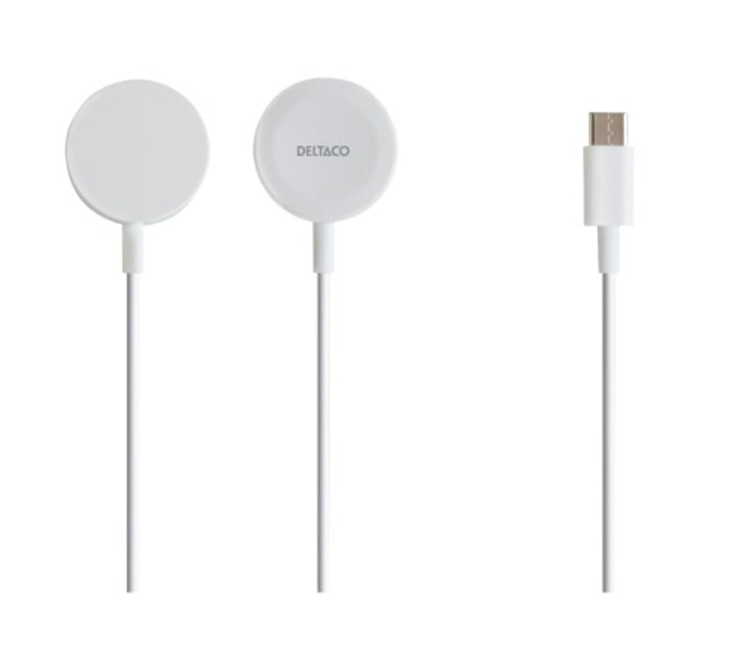Deltaco Apple Watch charger, USB-C, 1 m fixed cable