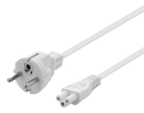 Deltaco Appliance cable CEE 7/7 - IEC 60320, Grounded, 1m - White