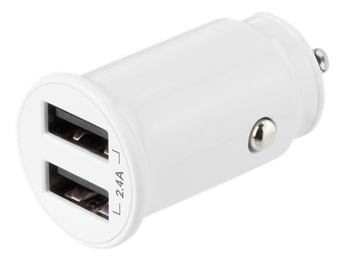 Deltaco Car Charger 2xUSB-A 12W - White