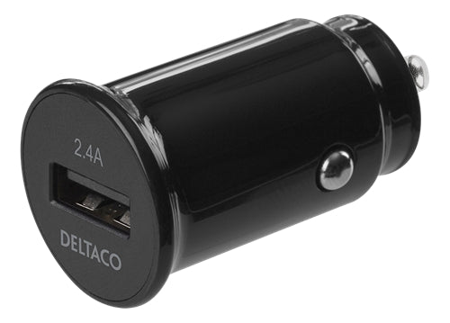 Deltaco Car Charger USB-A 12W - Black