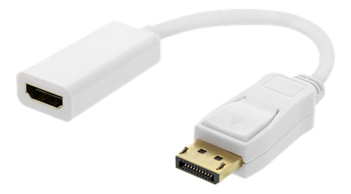 Deltaco DisplayPort (ha) to HDMI (ho) Adapter, 0.2m - White