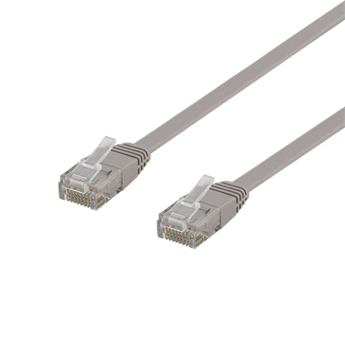 Deltaco Flat Cat6 network cable, 1m, grey
