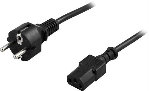 Deltaco Grounded Appliance Cable, CEE 7/7 2m
