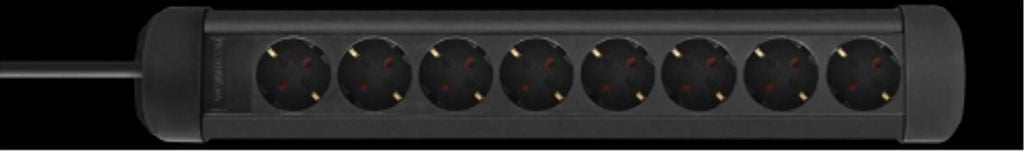 Deltaco Grounded power strip, 8xCEE 7/3, 1xCEE 7/7, 3m - Black