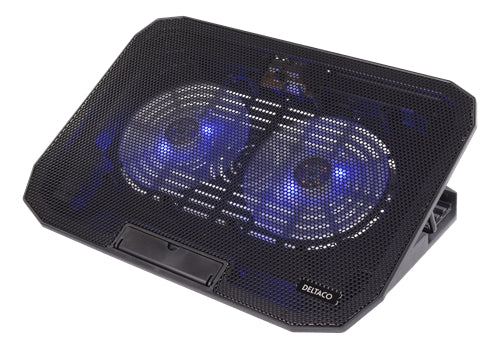 Deltaco Laptop Cooler for Computer up to 15.6", LED - Black
