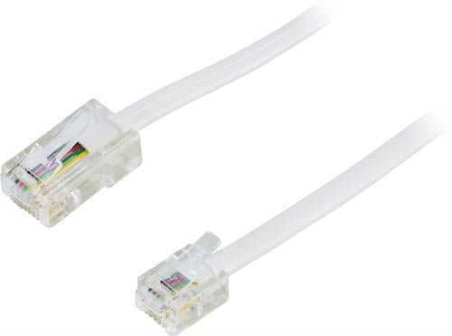 Deltaco Modular cable RJ45 (8P4C) to RJ11 (6P4C) 1m - White