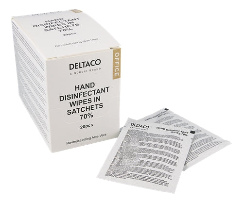 Deltaco Office Disinfection wipes, Aloe Vera - 20 pcs
