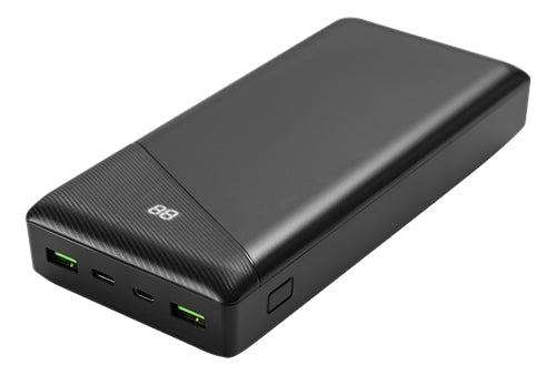 Deltaco Powerbank 30000 mAh Fast Charge 1xUSB-C, 2xUSB-A, PD 18W - Black