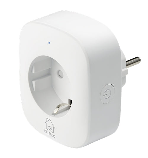 Deltaco Smart Home Power Switch, WiFi 2.4GHz, Energy Monitoring, 10A - White