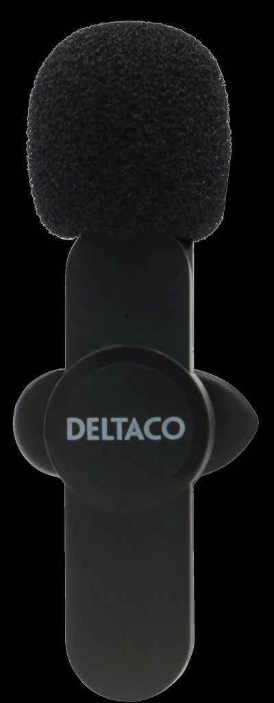 Deltaco Trådlös Vlogmikrofon USB-C/Lightning Singelpack - Svart