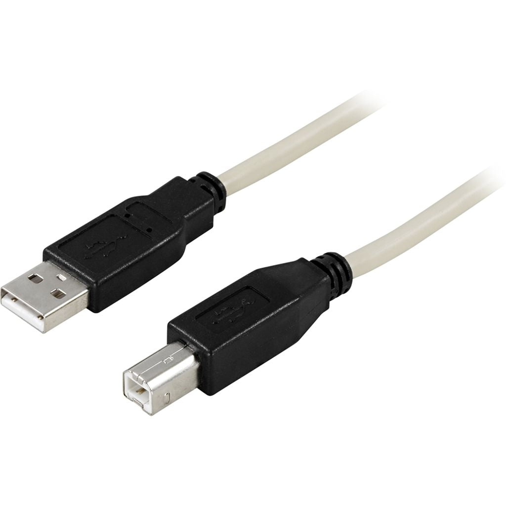 Deltaco USB 2.0 Cable, Type A male - Type B male, 3m - Black