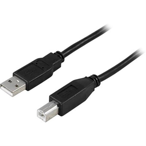 Deltaco USB 2.0 Cable, Type A male - Type B male, 5m - Black