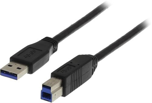 Deltaco USB 3.0 Cable, Type A male to Type B male, 1m - Black