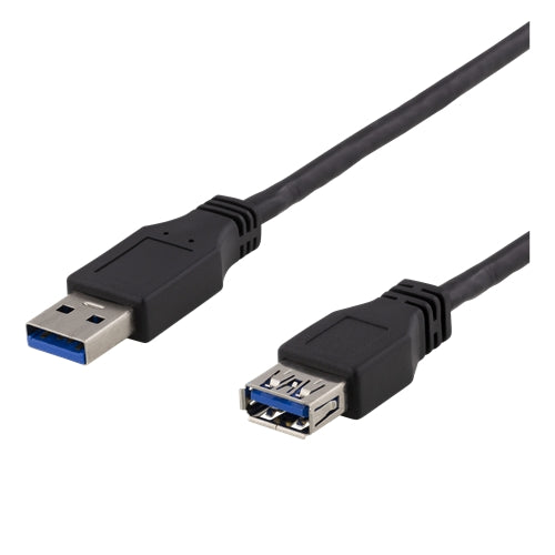 Deltaco USB 3.1 Gen1 Extension cable, ha - ho 1m - Black