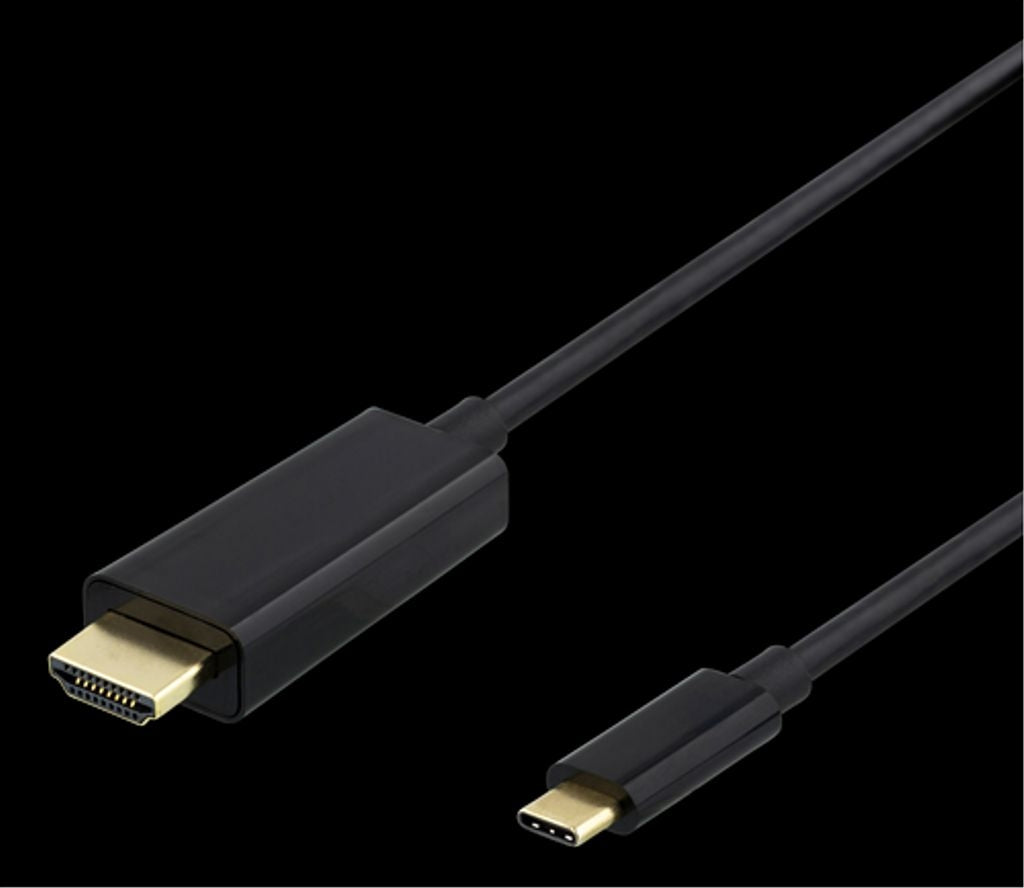 Deltaco USB-C to HDMI cable, 4K, HDCP, 2m - Black