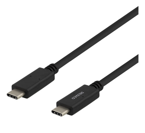 Deltaco USB-C to USB-C Cable, 1m, 5A - Black