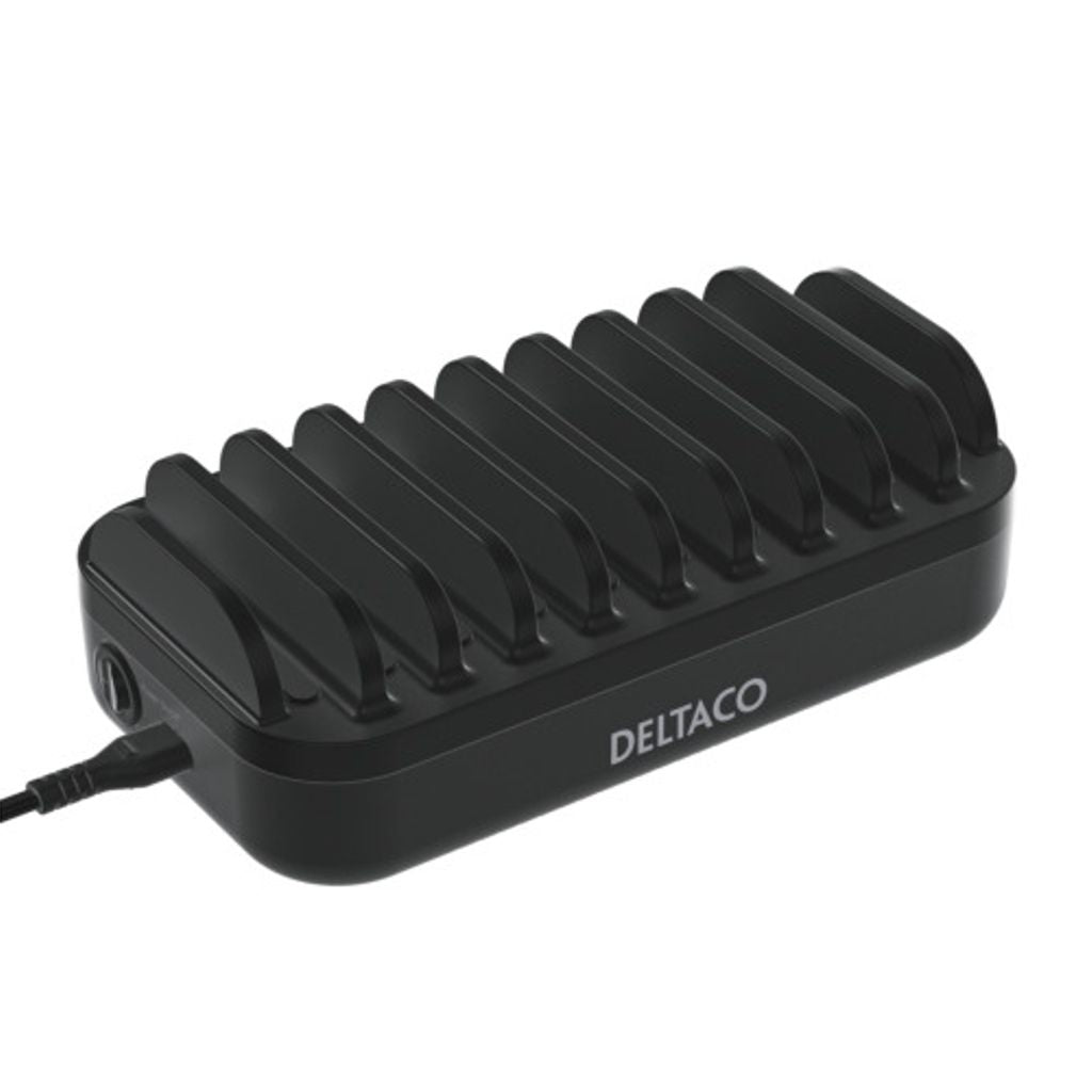 Deltaco USB charging station, 20 W, total max 120 W - Black