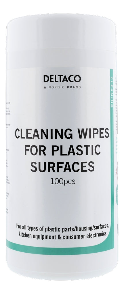 Deltaco Wet Wipes for Plastic Surfaces - White