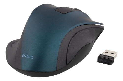 Deltaco Wireless Ergonomic Mouse - Blue