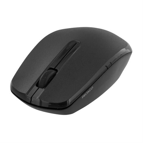 Deltaco wireless optical mouse with 2 buttons - black