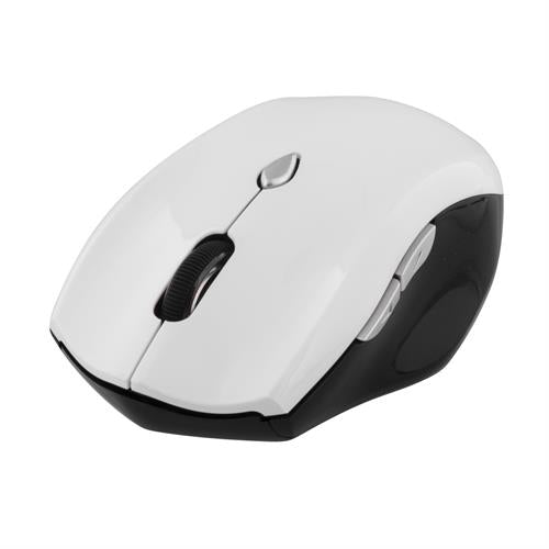 Deltaco wireless optical mouse with 5 buttons - white/black