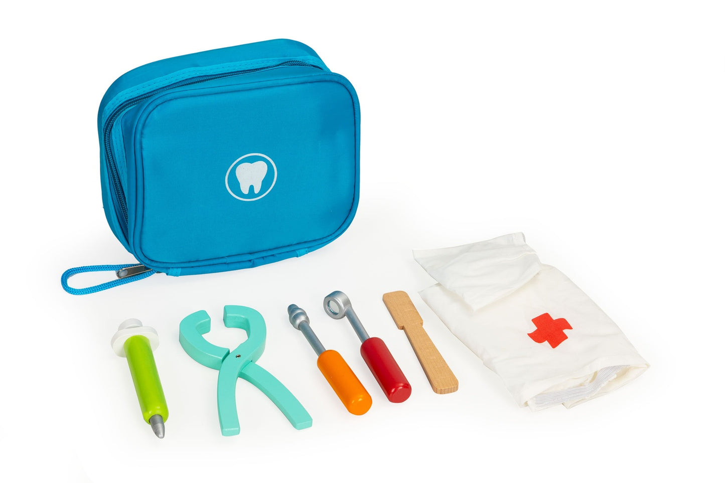 Dental set bag with 7 accessories for children