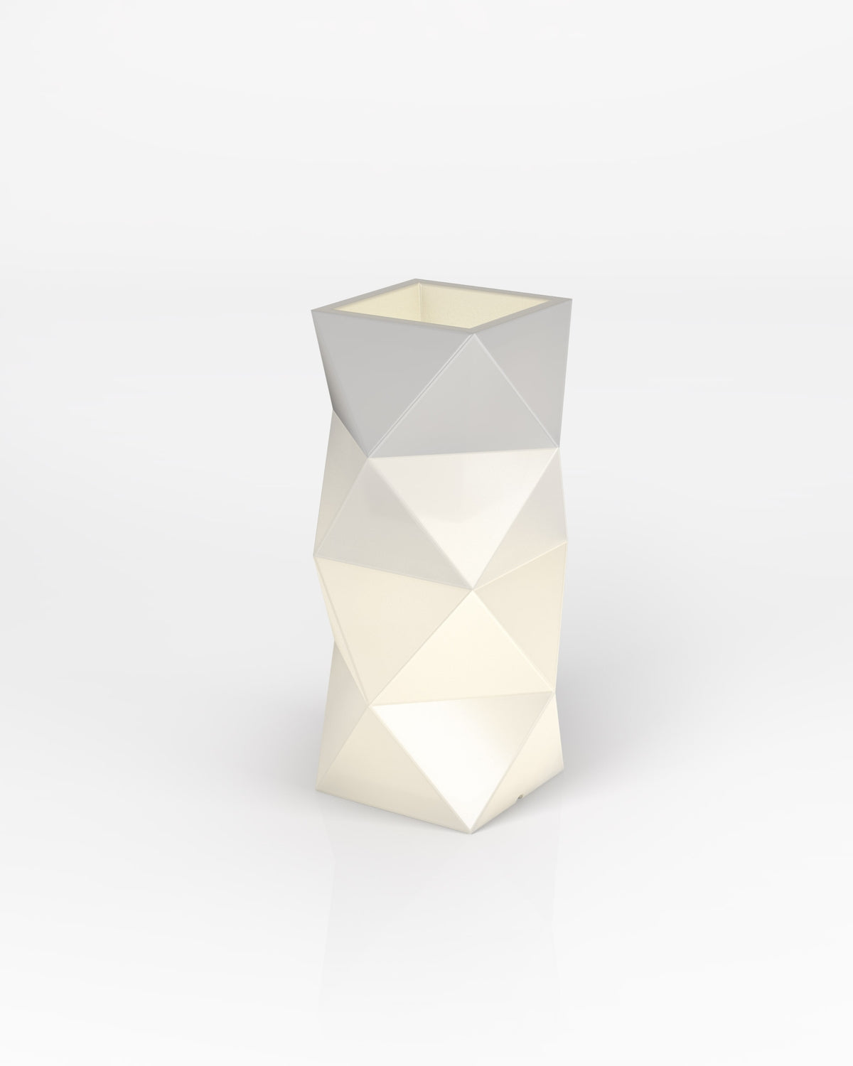 Designer pot ASTI White with lighting