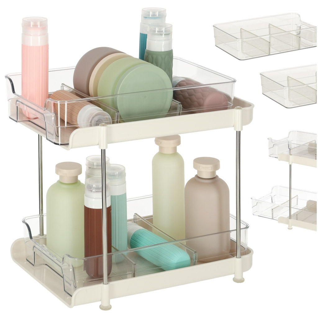 Desk organizer for kitchen bathroom acrylic two-tier