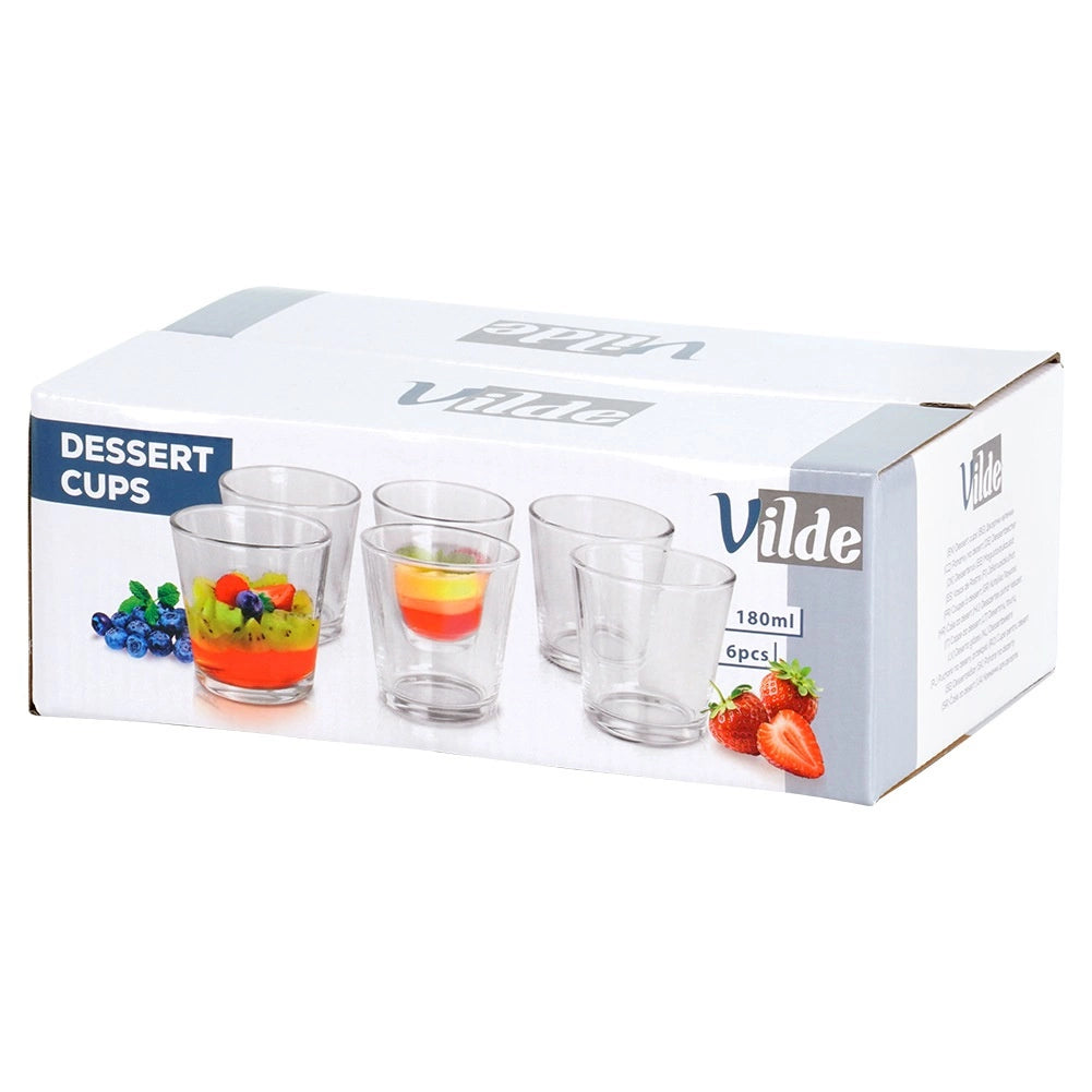 Dessert Glass Cups Set, 180 ml, 6 Pieces