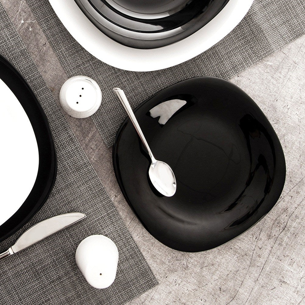 Dessert plate glass black LUNA 20.5x20.5x1.8 cm