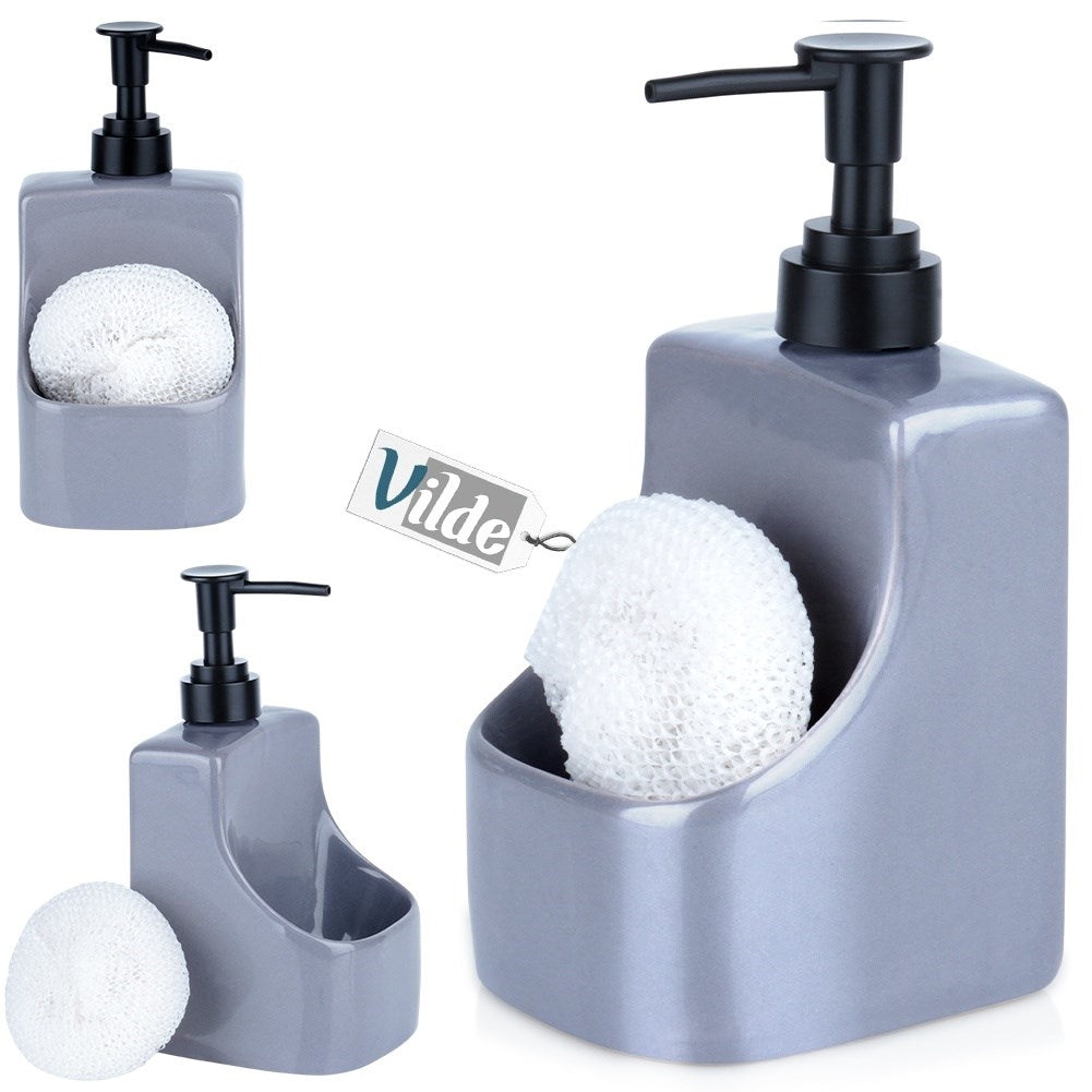 Detergent dispenser 400 ml with sponge holder and sponge