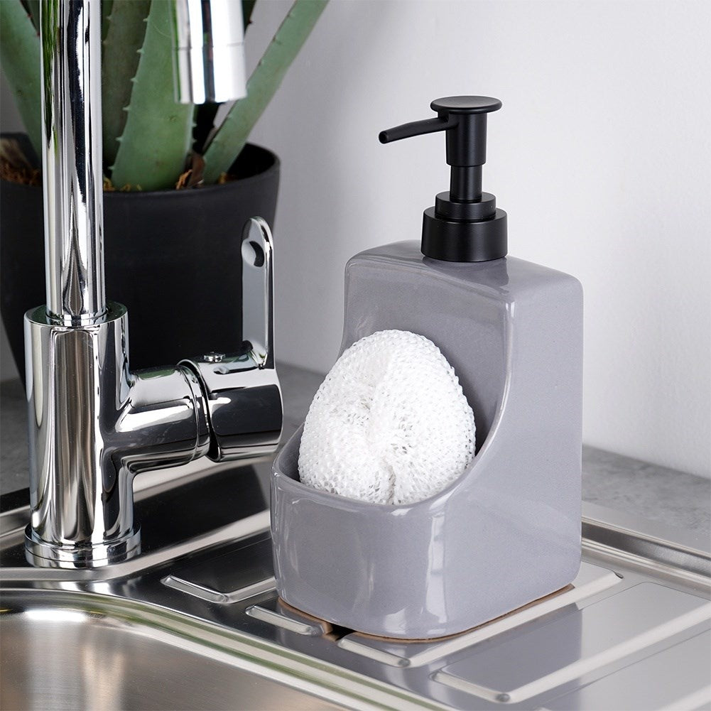 Detergent dispenser 400 ml with sponge holder and sponge