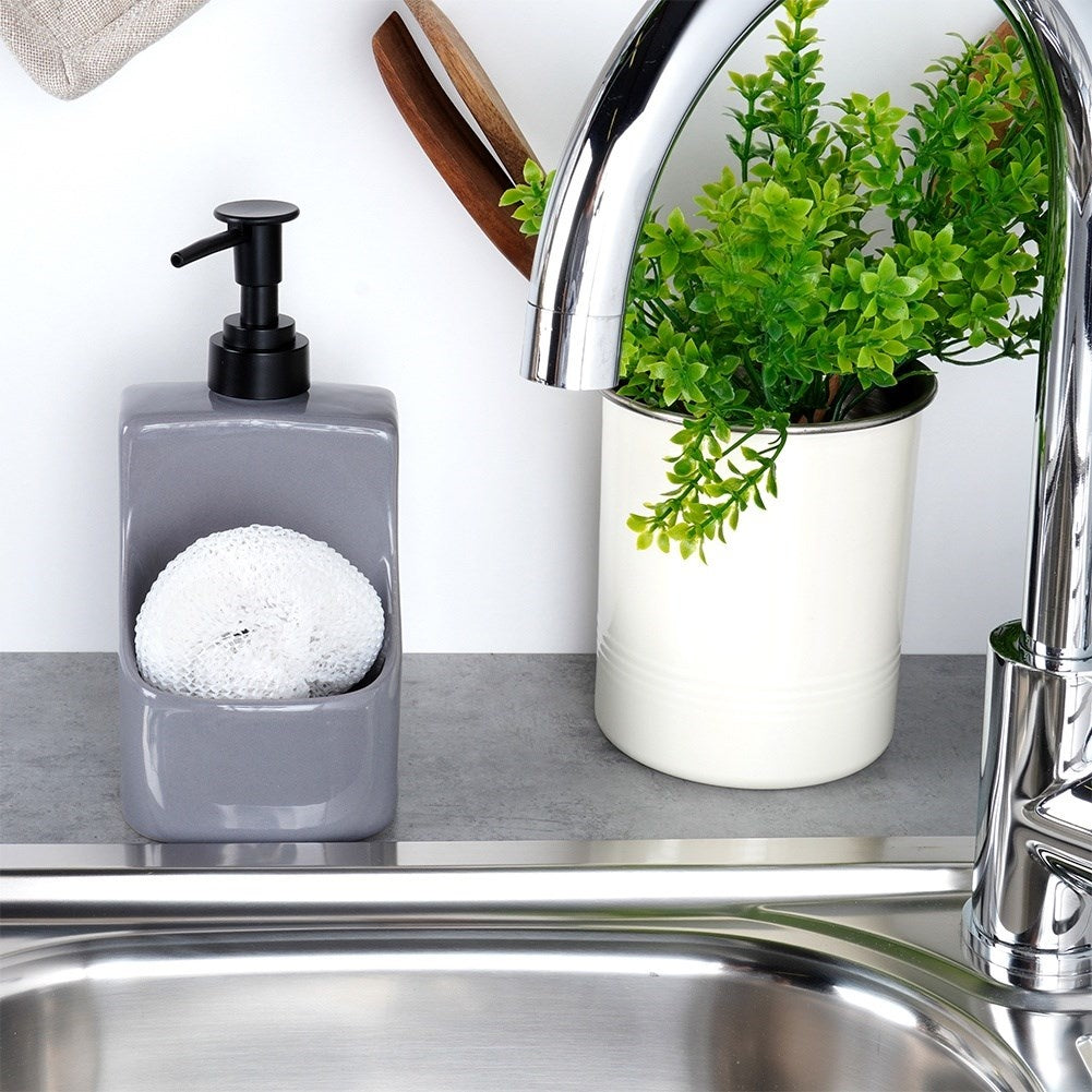 Detergent dispenser 400 ml with sponge holder and sponge