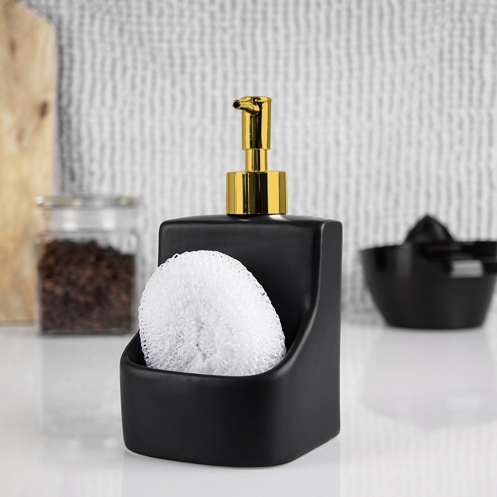 Detergent dispenser 400 ml with sponge holder and sponge set