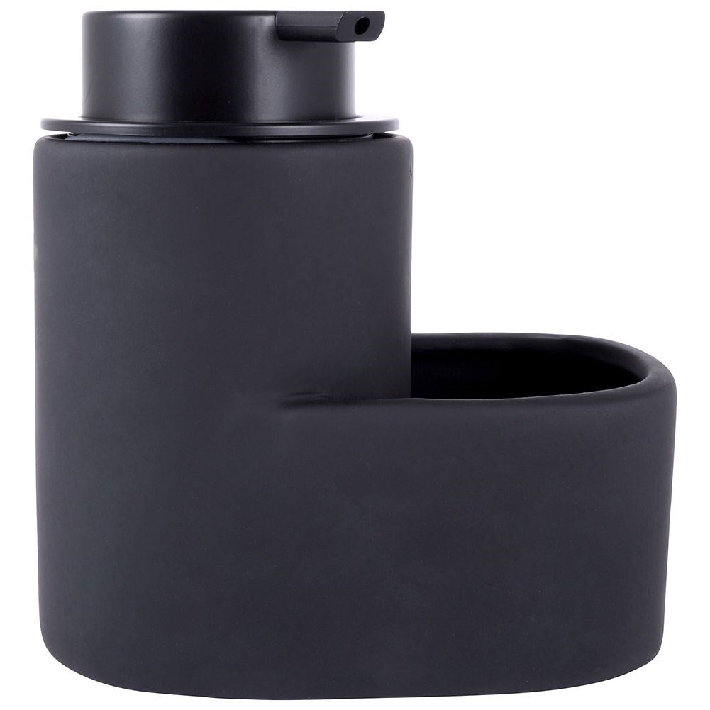 Detergent dispenser with sponge storage in matt black ceramic