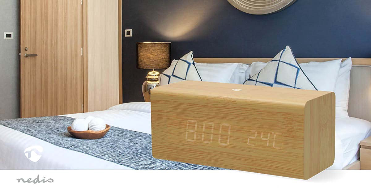 Digital Alarm Clock Radio with LED Display and USB-C