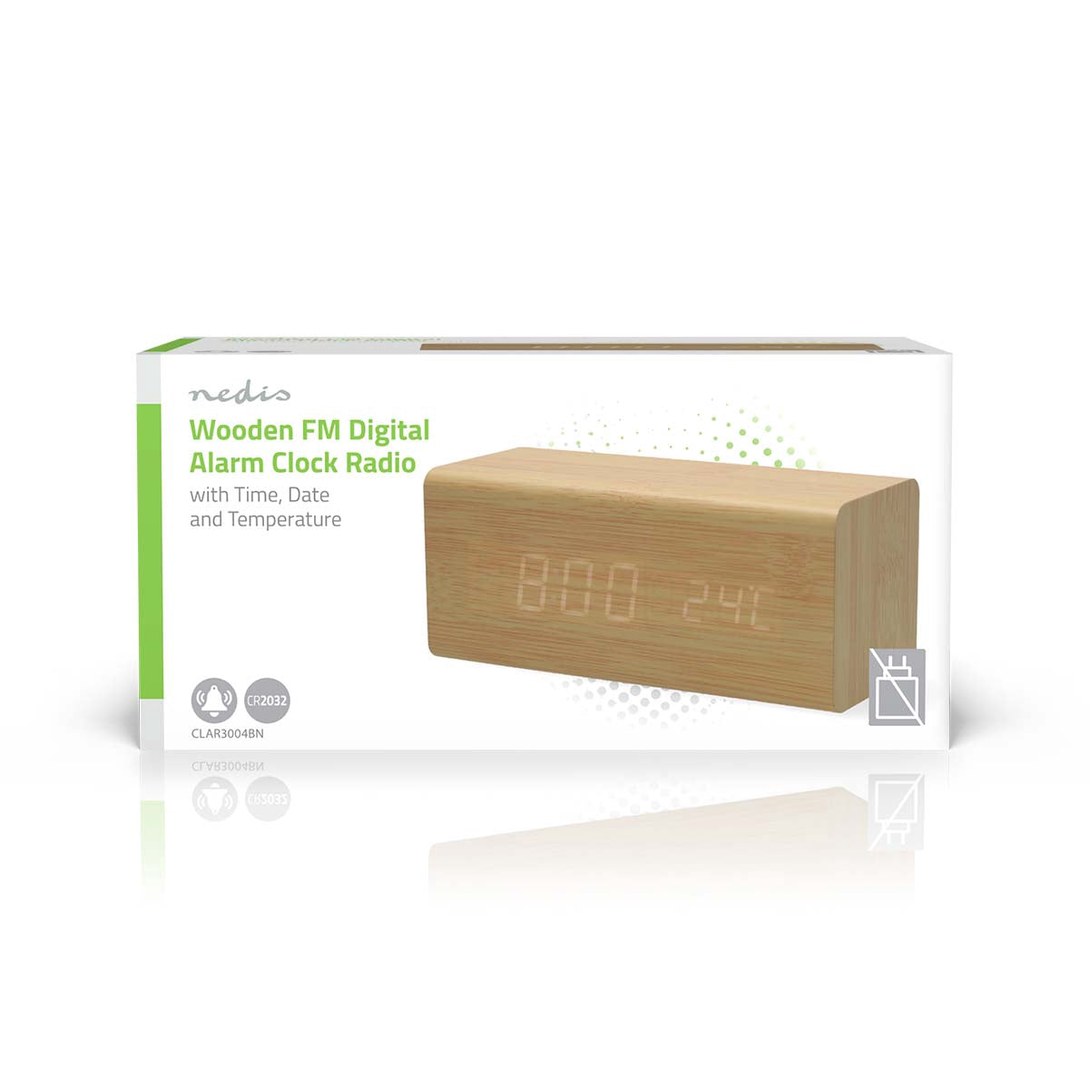 Digital Alarm Clock Radio with LED Display and USB-C