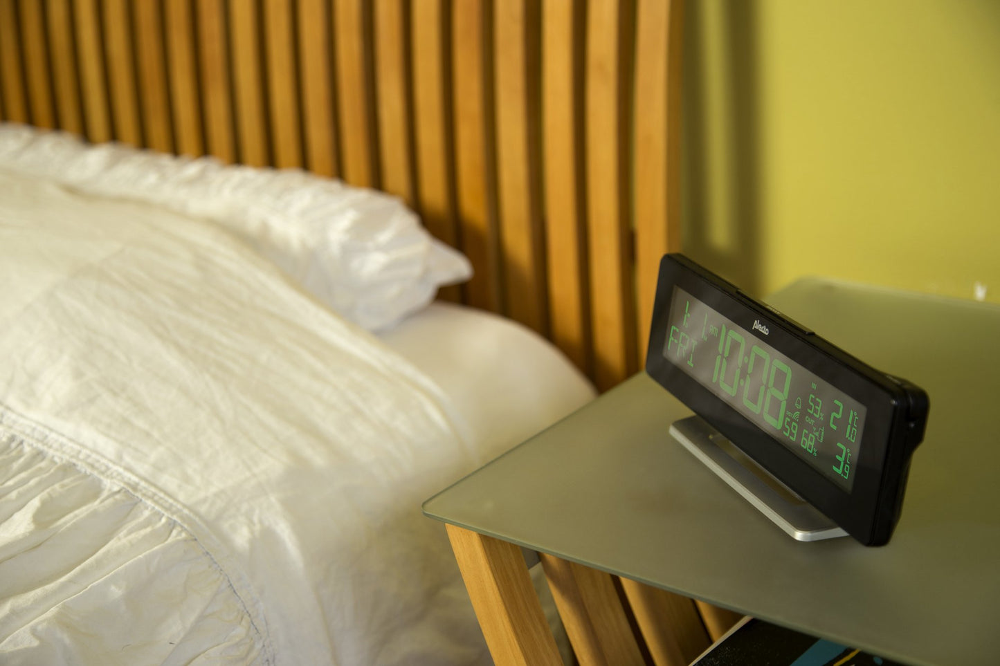 Digital Alarm Clock with Weather Station, Color Display