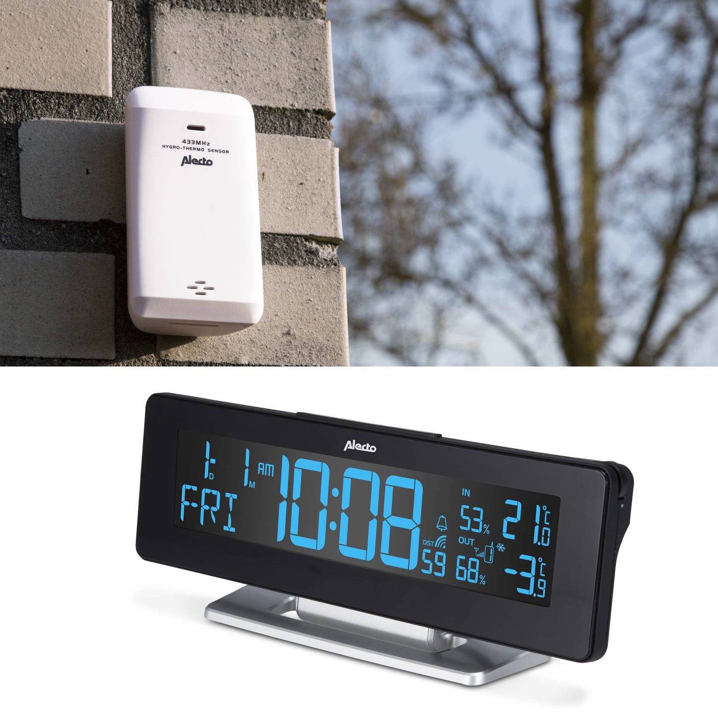Digital Alarm Clock with Weather Station, Color Display