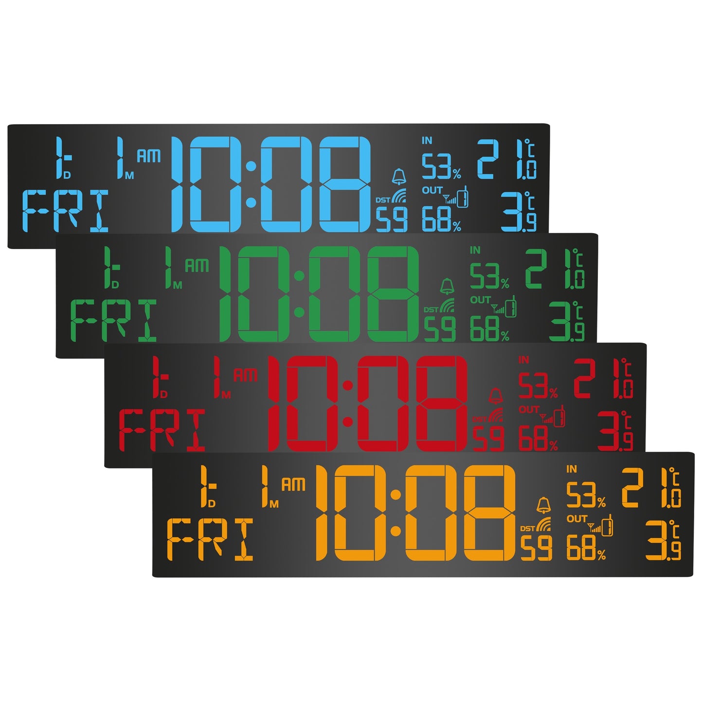 Digital Alarm Clock with Weather Station, Color Display