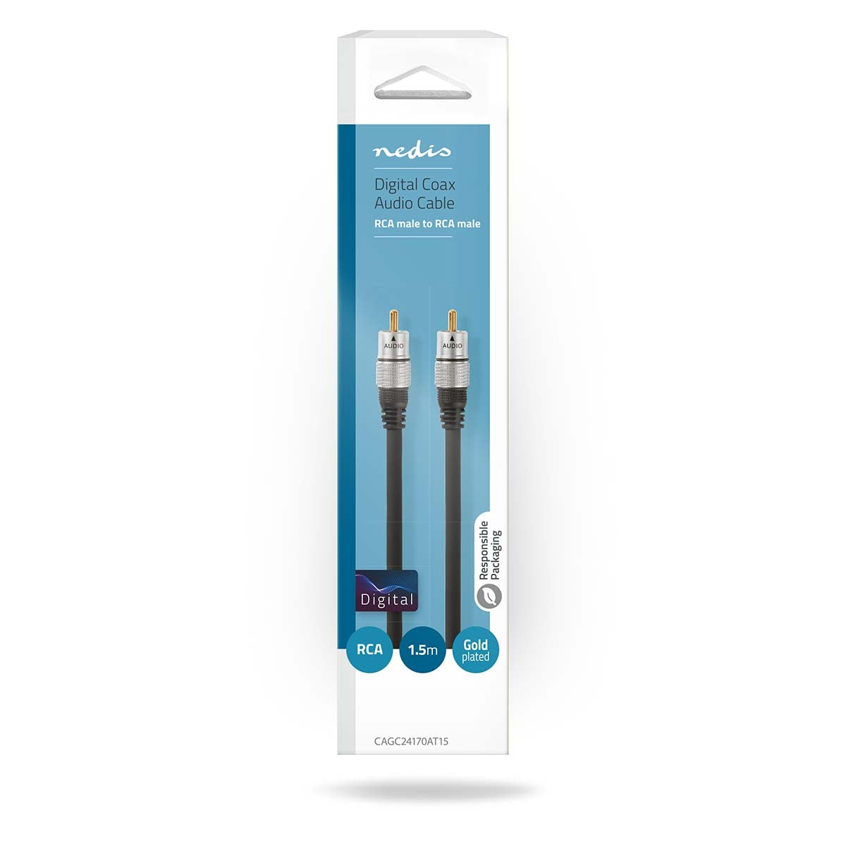 Digital Audio Cable | RCA Male | RCA Male | Gold Plated | 1.50 m | Round | PVC | Anthracite | Box