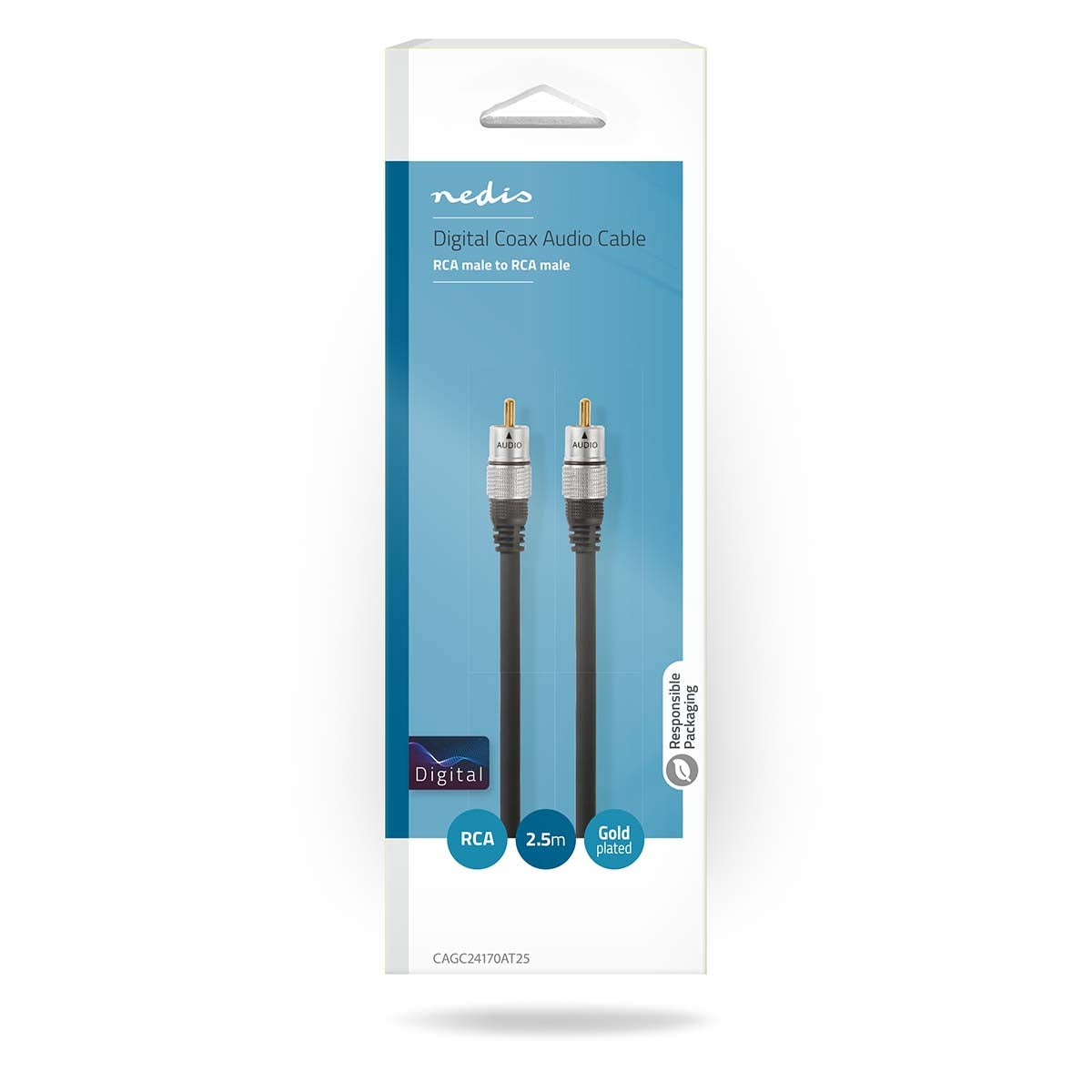 Digital Audio Cable | RCA Male | RCA Male | Gold Plated | 2.50 m | Round | PVC | Anthracite | Box