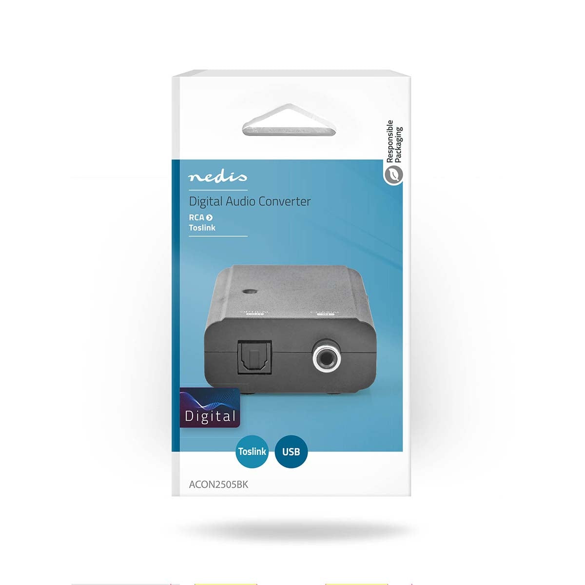 Digital Audio Converter | One way | Connection input: 1x S/PDIF | Connection output: TosLink Female | Instruction book | Black