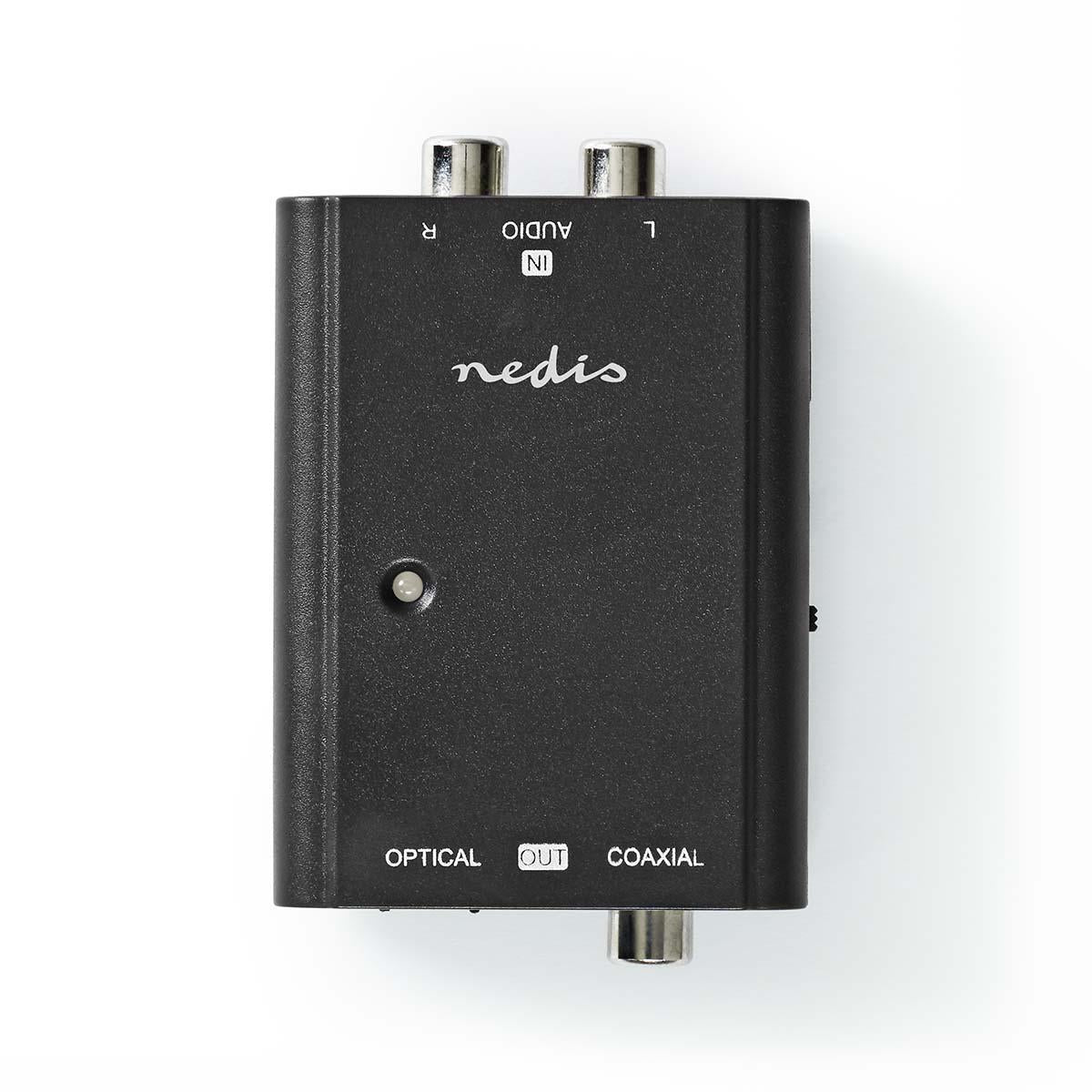 Digital Audio Converter | One way | Connection input: 2x RCA Female | Connection output: 1x S/PDIF (RCA) Female / 1x TosLink Female | ARC | Instruction book | Black