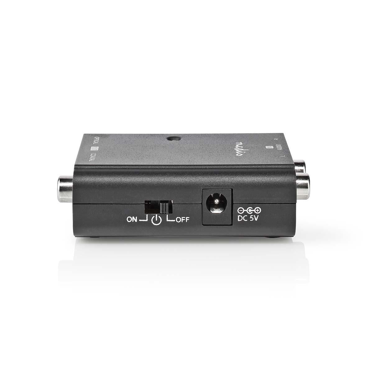 Digital Audio Converter | One way | Connection input: 2x RCA Female | Connection output: 1x S/PDIF (RCA) Female / 1x TosLink Female | ARC | Instruction book | Black
