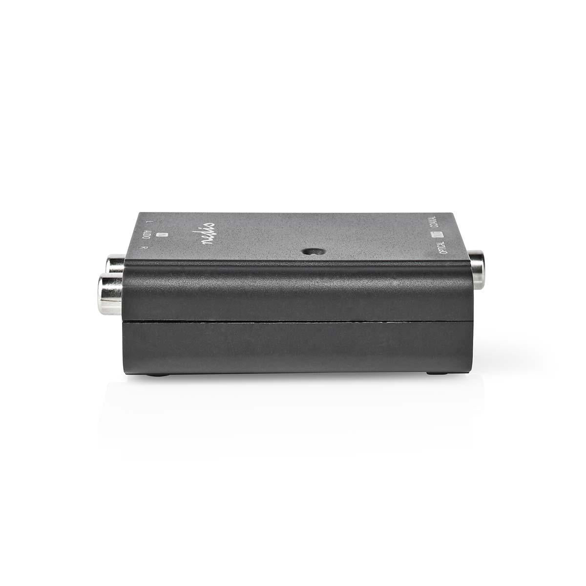 Digital Audio Converter | One way | Connection input: 2x RCA Female | Connection output: 1x S/PDIF (RCA) Female / 1x TosLink Female | ARC | Instruction book | Black