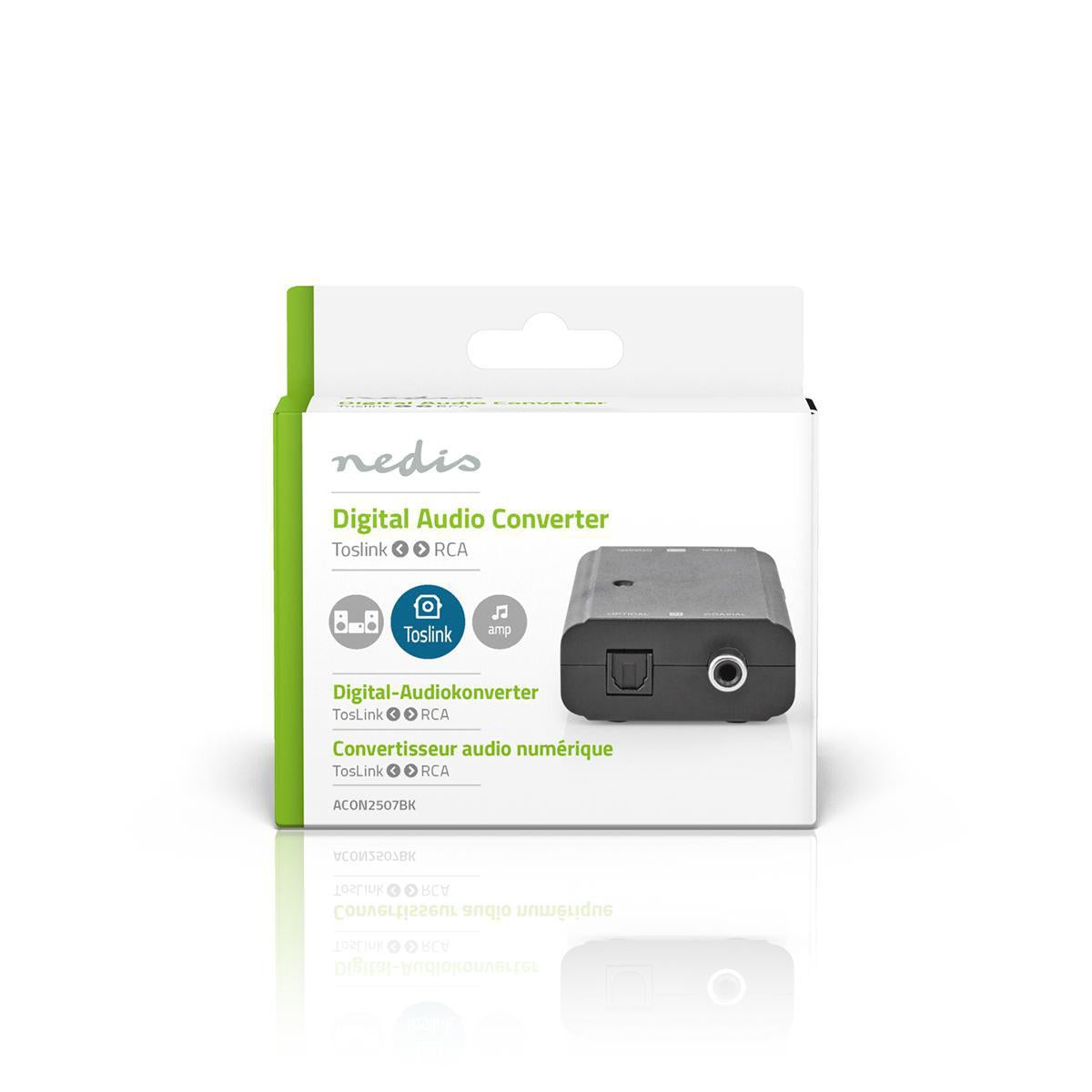 Digital Audio Converter | Two-way | Connection input: 1x S/PDIF (RCA) Female / 1x TosLink Female | Connection output: 1x S/PDIF (RCA) Female / 1x TosLink Female | ARC | Instruction book | Black